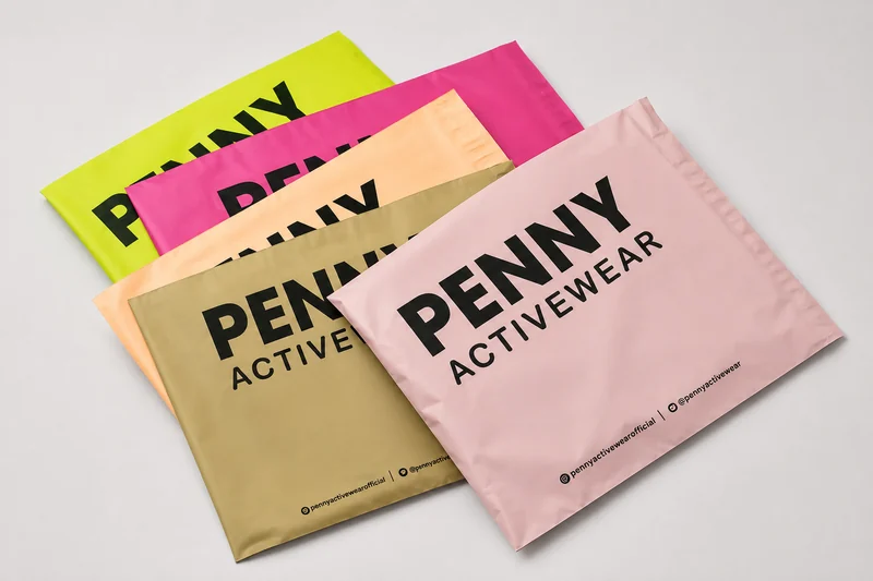 ซองไปรษณีย์ห้าสี พิมพ์แบรนด์ PENNY ACTIVEWEAR สีดำ